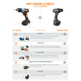 WORX 20-Volt Ai Lithium-Ion Cordless Drill-Driver Kit 3/8'' WX178L
