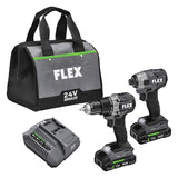 FLEX 2-Tool 24-Volt Brushless Power Tool Combo Kit with Soft Case (2-Batteries Included and Charger Included)