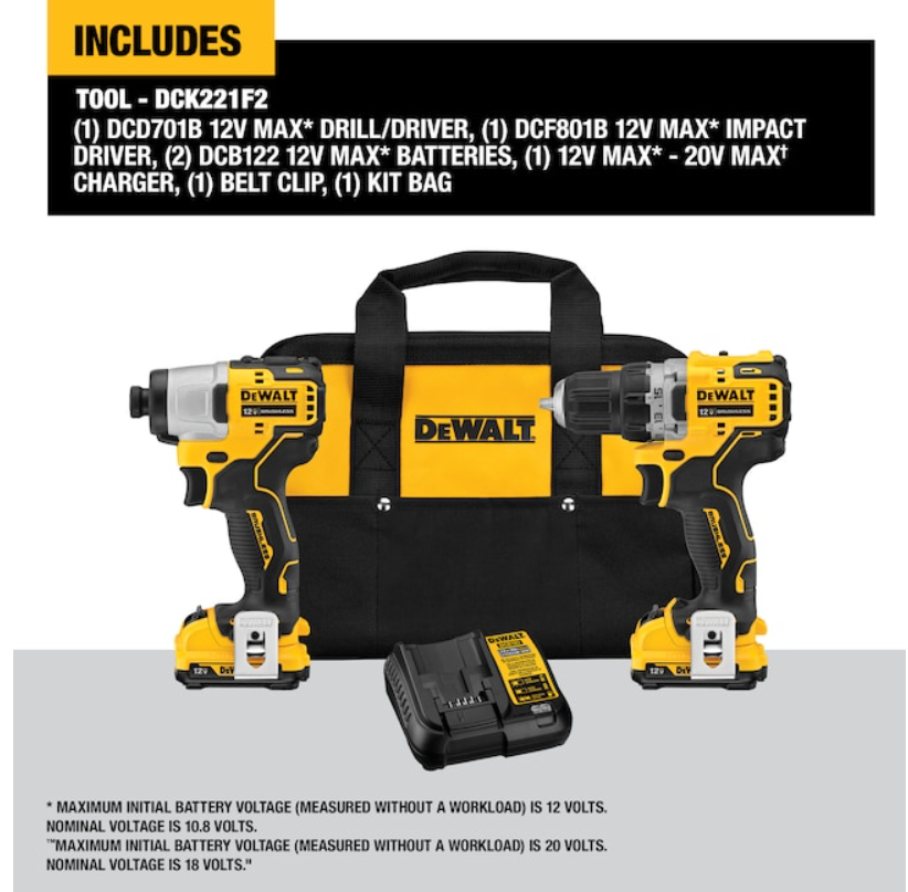 DEWALT 3-Tool 20-Volt Max Power Tool Combo Kit with Soft Case (2-Batteries  and charger Included) in the Power Tool Combo Kits department at